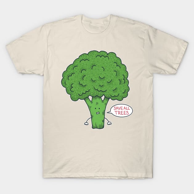 Worried Broccoli T-Shirt by Matt Andrews